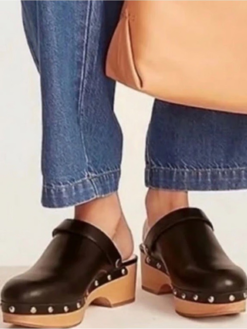 J Crew Genuine Leather Studded Convertible Clogs Size 9 Like New - Picture 1 of 5